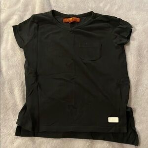 7 For All Mankind Black Short Sleeve Tee